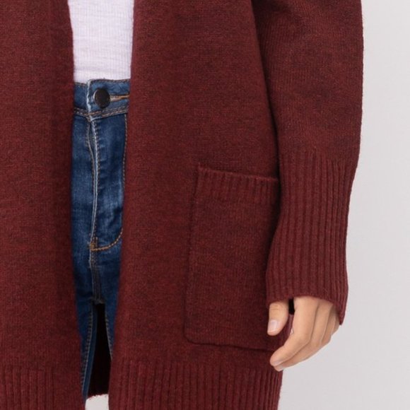NWT Soft and Cozy Burgundy Cardigan Sweater - Picture 4 of 8